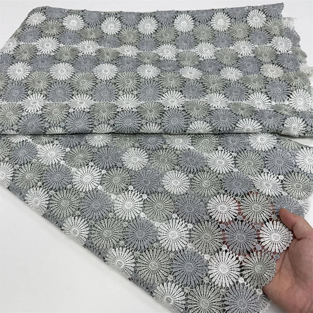 African Milk Silk Cord Lace Fabric, Water Soluble, Nigerian Guipure Cord Lace for Sewing, High Quality, LY6808, 2025