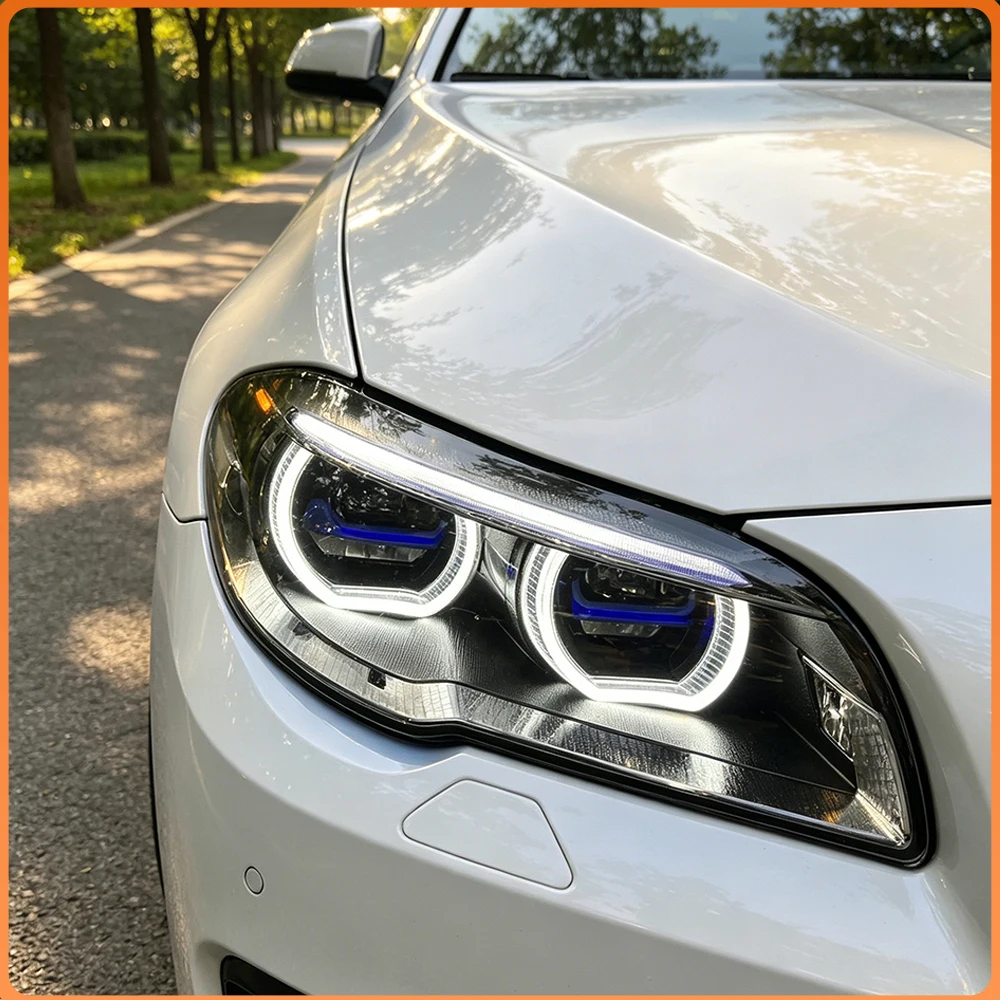 LED Headlight Assembly For BMW F10 F11 F18 5 Series 2011-2017 Dual Projector Lens Dual Color DRL Start-up Animation Plug & Play