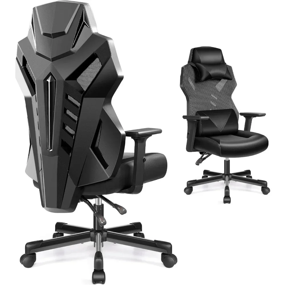 

A Video Gaming Chair, Breathable Computer Racing Style Swivel Chair Adjustable Backrest Ergonomic PC with Lumbar Support Black