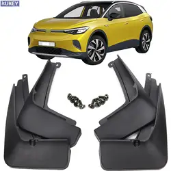 Set Mudflaps For VW ID.4 ID.5 ID4 ID5 EV 2020 2021 2022 2023 Mud Flaps Splash Guard Mudguards Front Rear Molded Car Styling