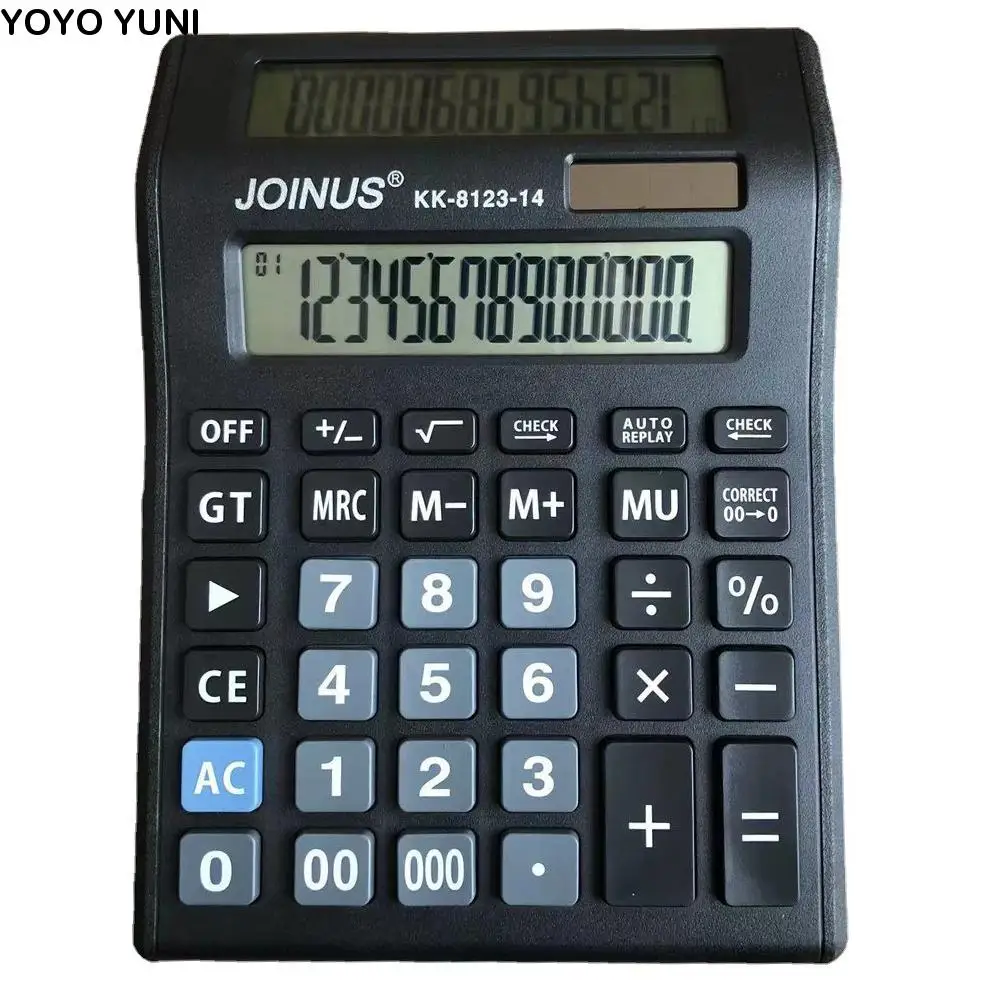 

Multifunctional Solar Dual-Screen Calculator Efficient Calculation Stationery 14 Digits Calculator Practical Portable