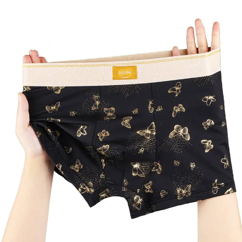 3 pcs Fashion Men's Underwear Butterfly Boxer Shorts Ice Silk Sexy Panties Breathable Comfort Man Underpants Men's Panties