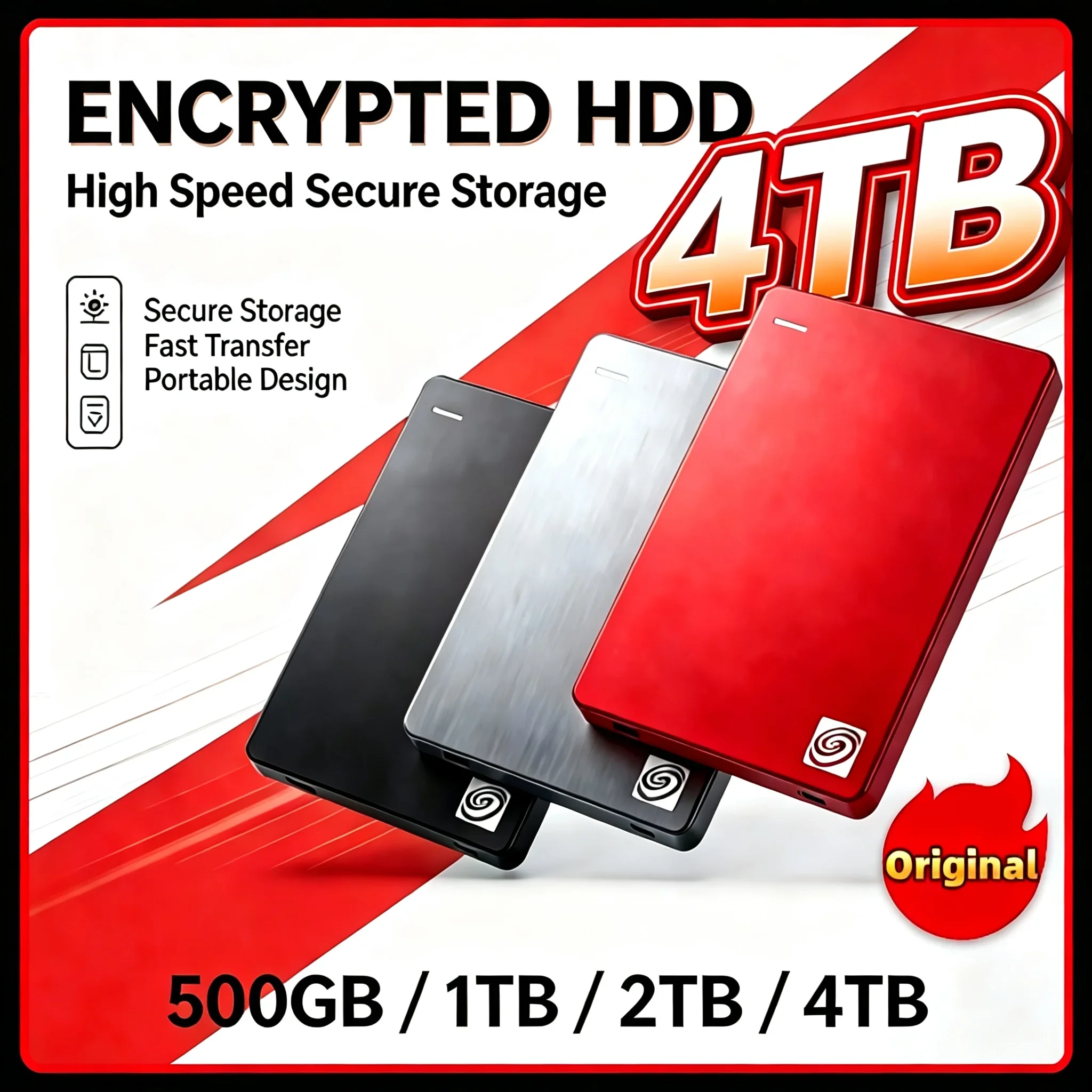 2.5 Inch Portable Expansion HDD USB3.0 Ultra Thin High Speed 1TB 2TB External Hard Drive For Data Backup Storage