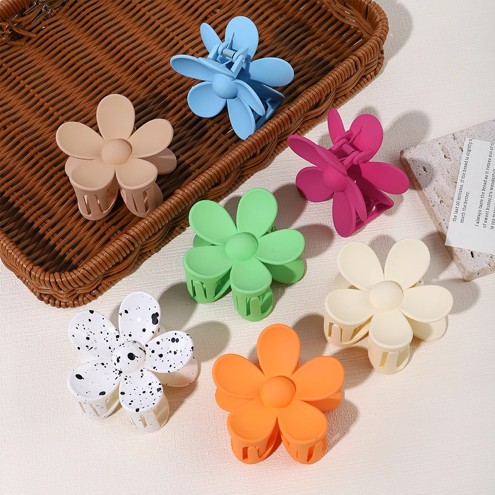 Flower Shape Hair Claw Clip para Mulheres e Meninas, Coreano Presilha, Crab Hair Clips, Ponytail Hairpins, Acessórios de Banho, 2024