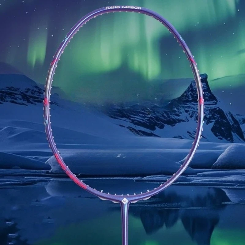 Full Carbon Badminton Racket, 5U Super‑Light Single Racket for Adult Beginner, Household Training