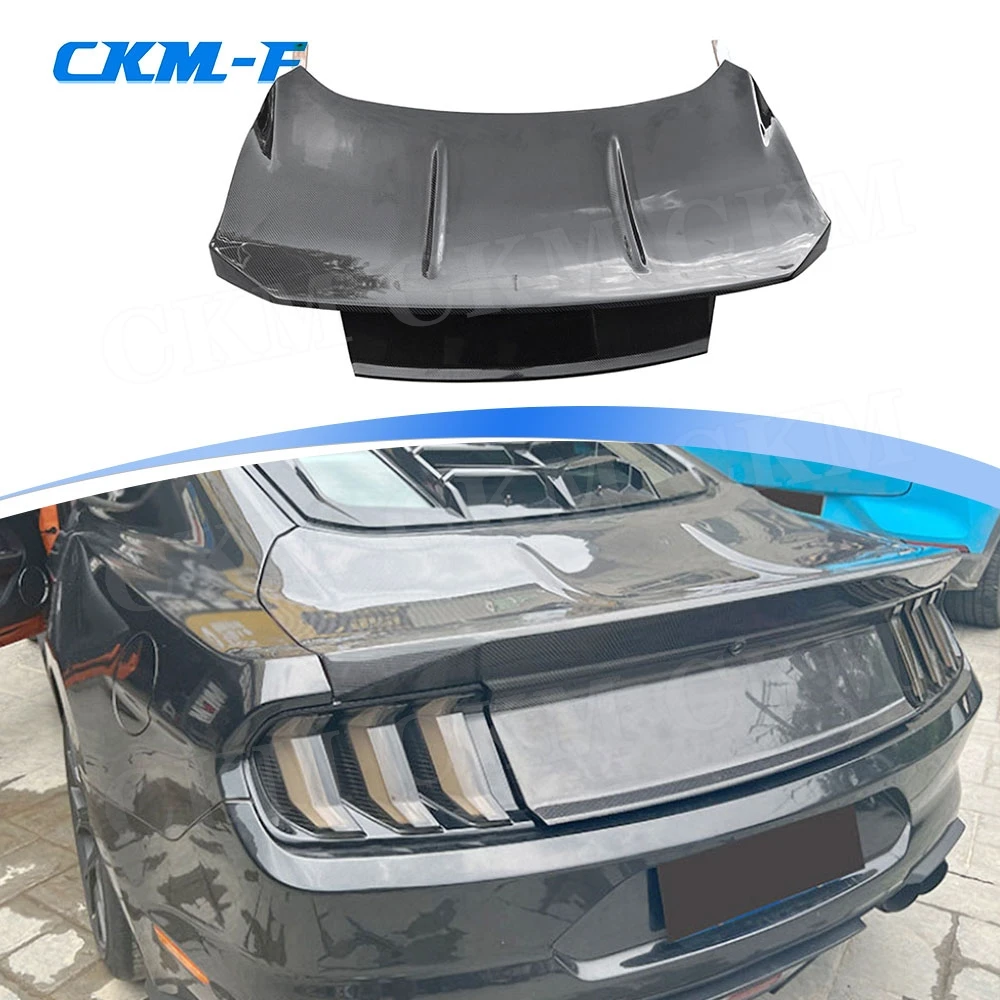 

Real Carbon Fiber Tailgate For Ford Mustang 2015-2023 W Style FRP Rear Trunk Boot Cover Body Kits Car Styling Decoration