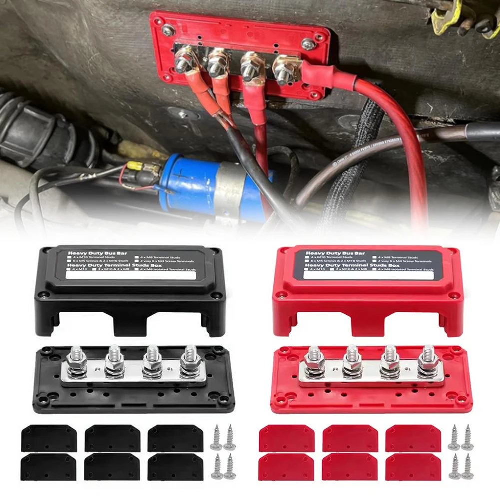 

Heavy Duty Bus Bar 300A 48V Power Distribution Block With M8 Terminals Block 138*69*45mm High Amperage Capacity Home Improvement