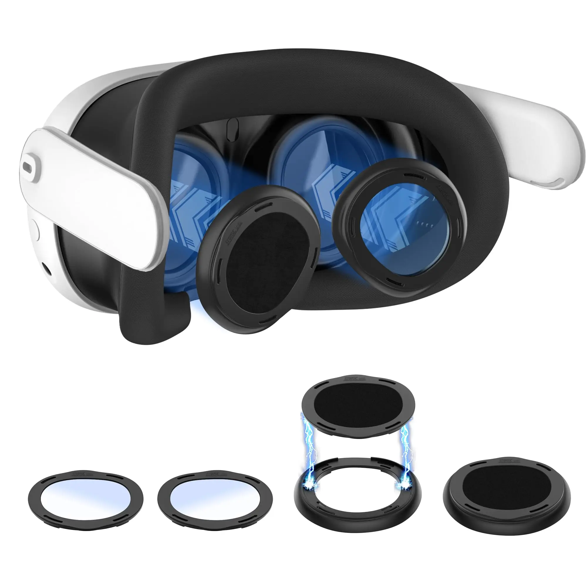 

Lens Protector For Meta Quest 3S/Quest 2 Accessories Soft Lens Protector Cover Glasses Spacer with Blue Light Blocking Glasses
