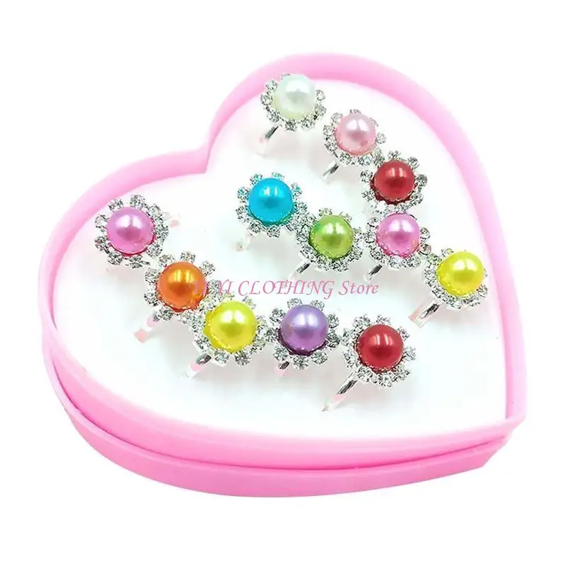 N5KF 12/36 Pcs/Box Cartoon Rings Novelty Adjustable Finger Rings Party for Kid