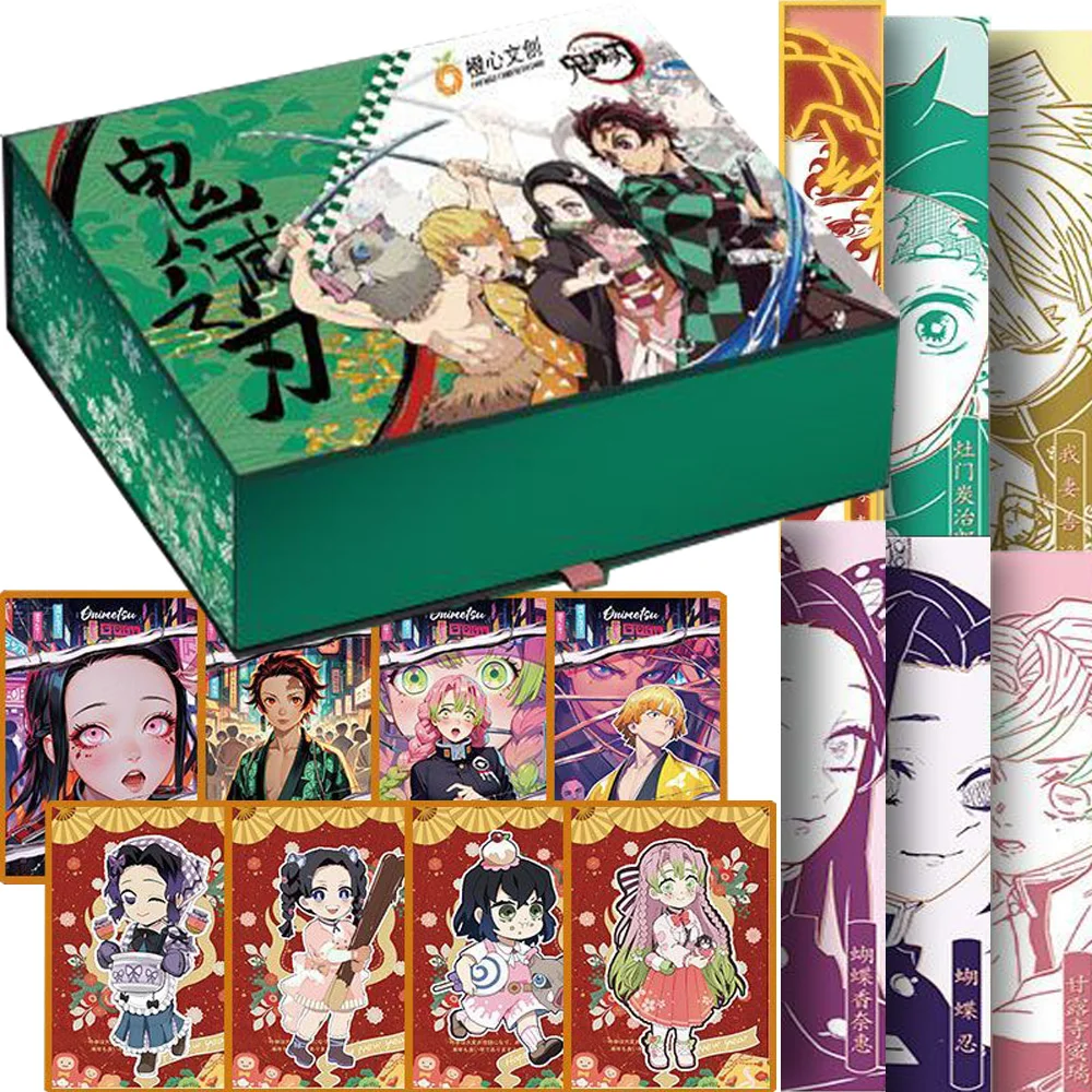 

Demon Slayer Collection Cards for Fans Colorful Visual Neon Design Kamado Nezuko Tanjirou Anime Color Paper Cards Birthday Gifts
