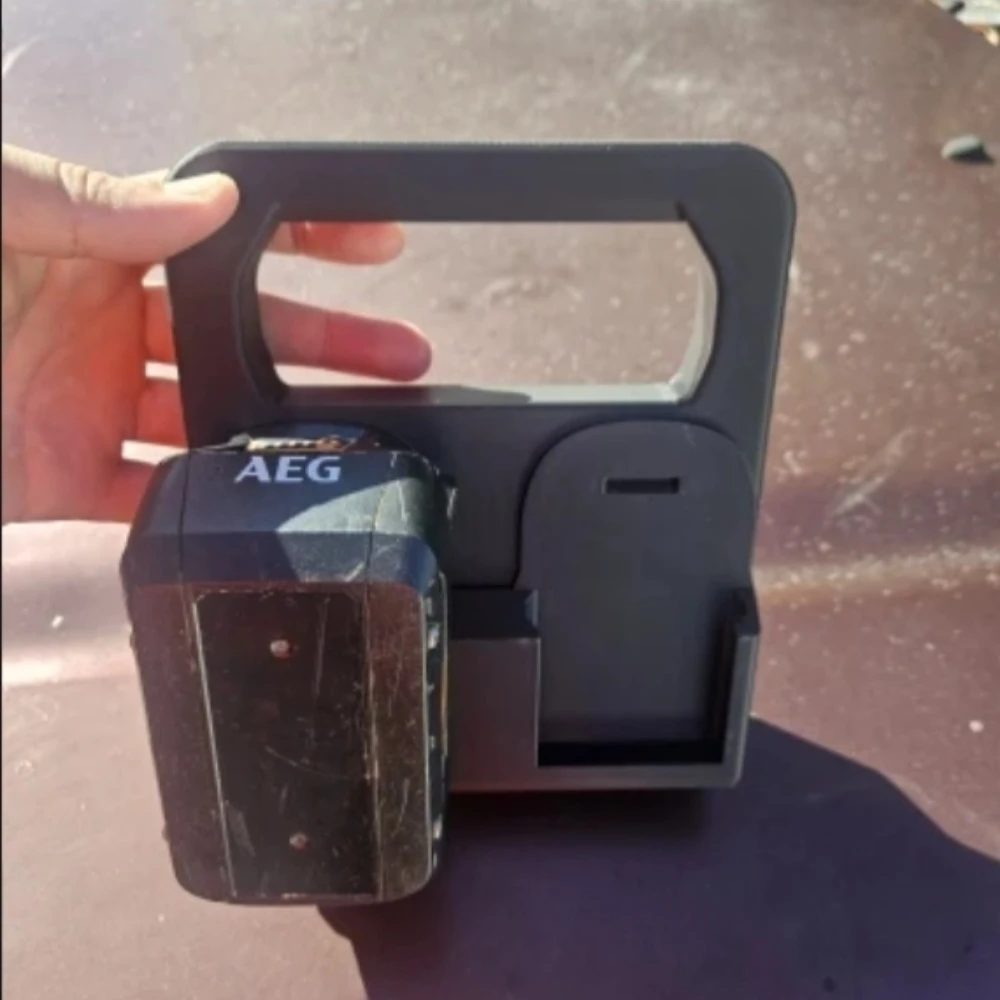 Portable 4 Pcs Battery Case Box Storage Bracket for RIDGID AEG 18V Series Li-ion Holder for Clean The Battery（Without Battery）