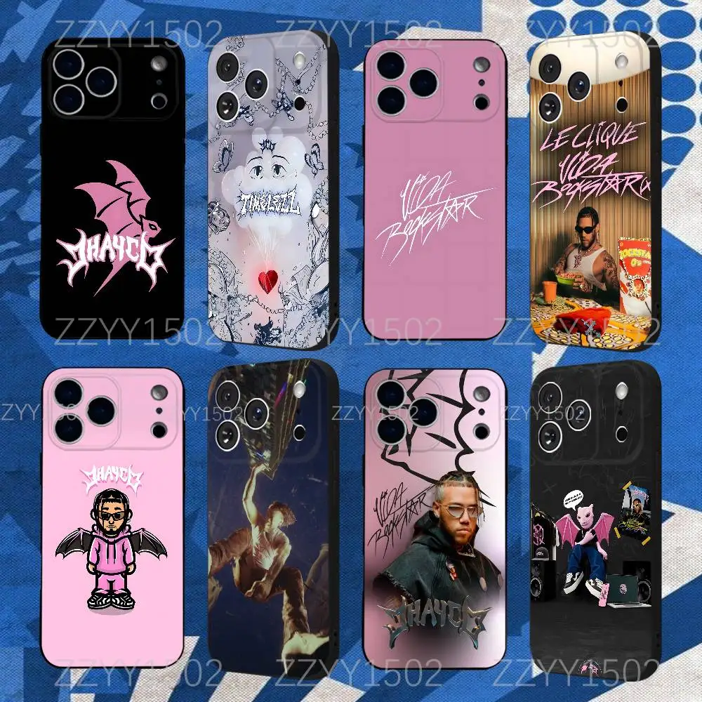 

J-Jhayco Le Clique Vida Rockstar Phone Case For iPhone 17,16,15,14,13,12,Pro,Max,Plus,E,SE4,Air,Mini Black Funda Shell