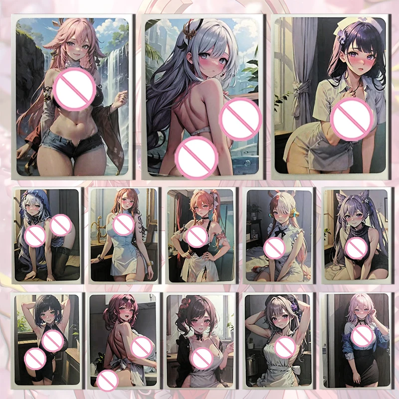 

Anime Goddess Story ACG Sexy Card Keqing Mona Nami Kafka Raiden Shogun Yae Miko boy Toy collection Birthday Christmas gifts