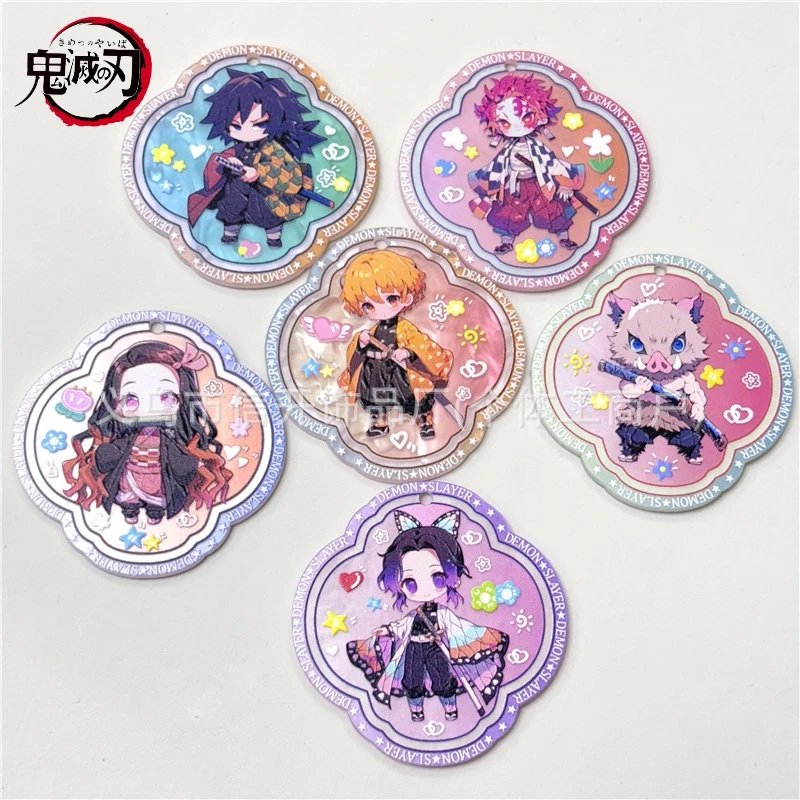 

Cartoon Anime Demon Slayer Acrylic Double sided Printed Carving Card sheet，Handmade DIY mobile phone keychain material accessory