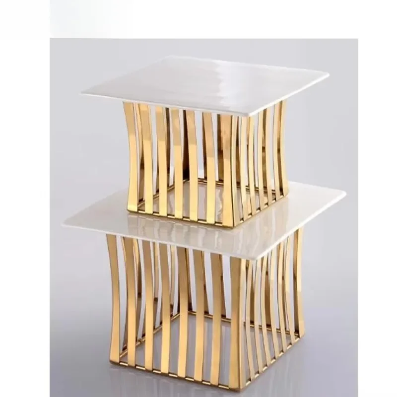 Catering Equipment Supplies Dessert Tables Golden Stainless Steel Decorative Pastry and Cake Tools Display Catering