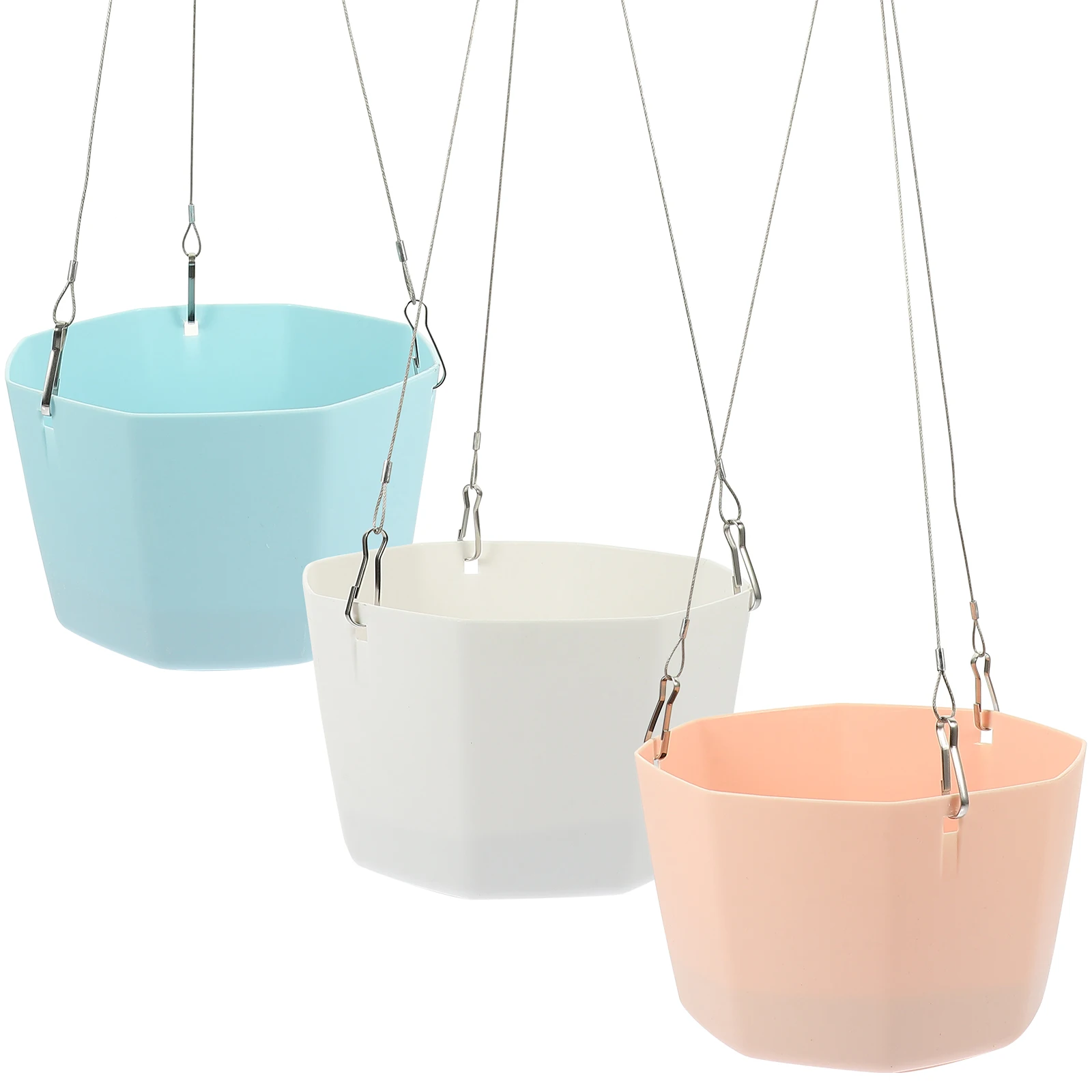 

3Sets Hanging Planters Self-Watering Hanging Baskets Durable Outdoor Indoor Flower Pot Containers Balcony Flower Pot