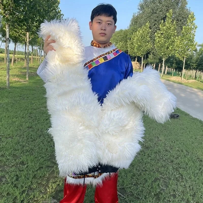 

Мужские и женские кожаные брюки из чистой овчины, теплые утолщенные шерстяные хлопковые брюки среднего возраста, уличные износостойкие брюки