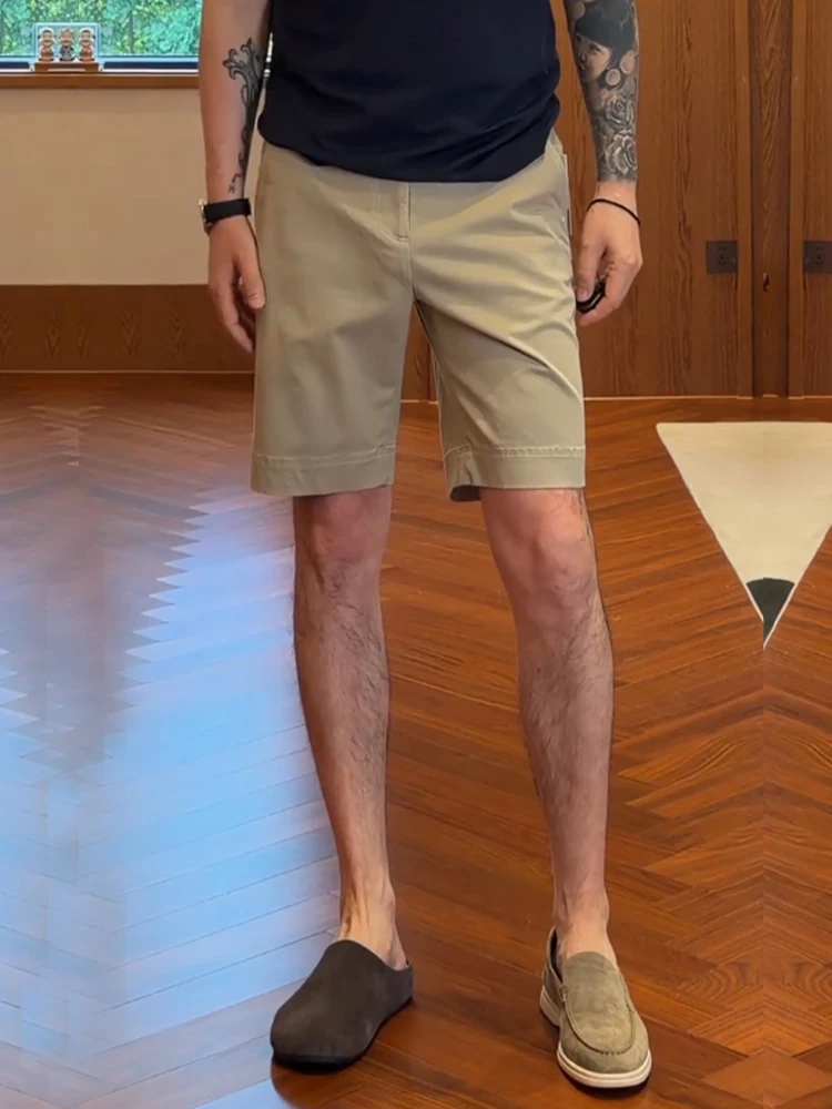 Elegant Minimalist Men's Shorts Casual Comfortable Fashionable Summer Trendy Brand Free Ironing mid Waist Straight Leg Pants
