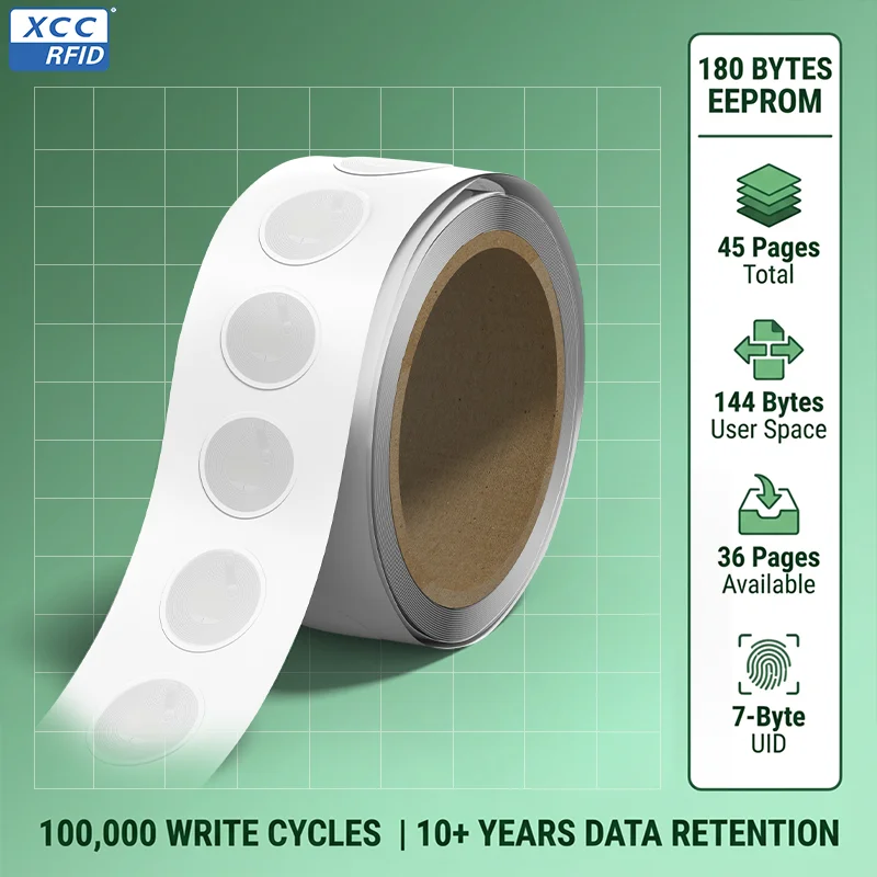25mm NTAG213 NFC Tag High Frequency 144 Bytes White Label ISO14443A for Smart Posters And Product Traceability