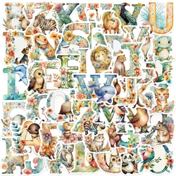 52pcs Cute Cartoon Animals Alphabet Stickers Waterproof Graffiti Vinyl Decals For Laptop Water Bottle Luggage Notebook