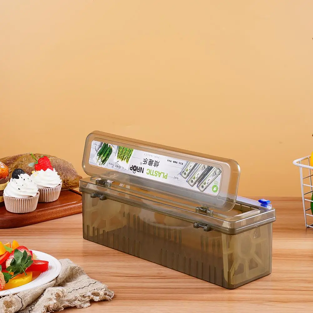 Kitchen Food Wrap Dispenser Plastic Cutter Foil Cling Film Storage Holder  Household Cling Film Wrap Cutter Storage Holder