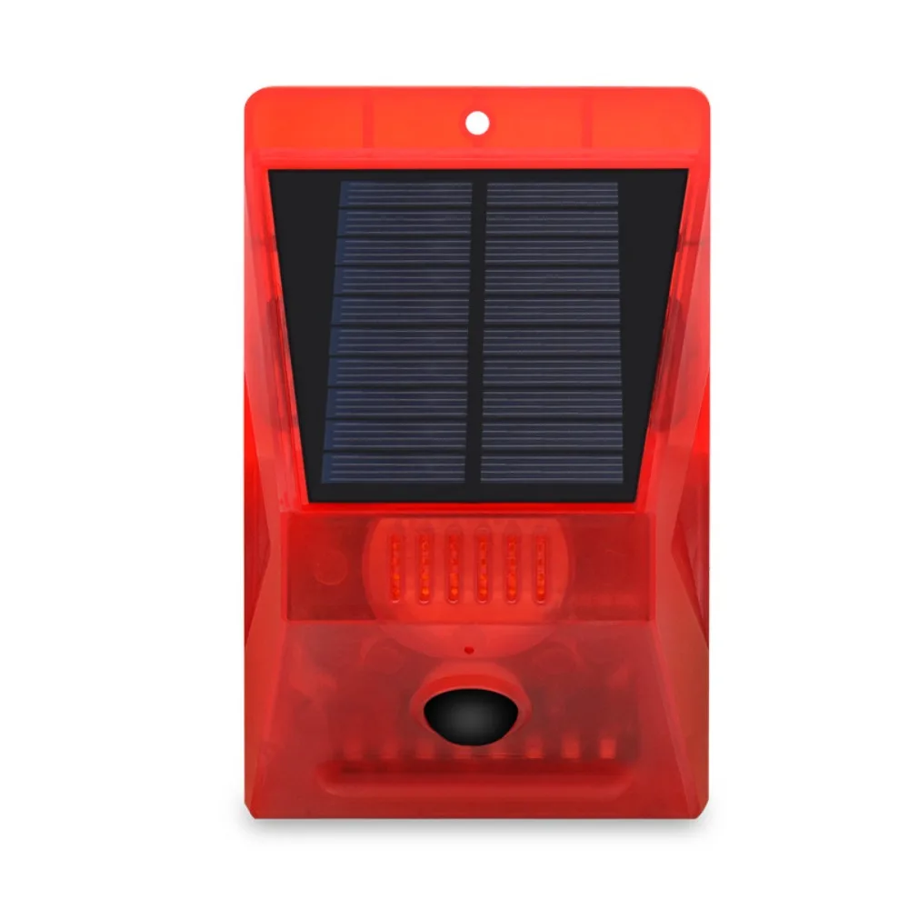 Waterproof Solar Alarm Rechargeable Multifunctional Solar Lamps Sound Alarm Portable Solar Charging Alarm Garden Protection