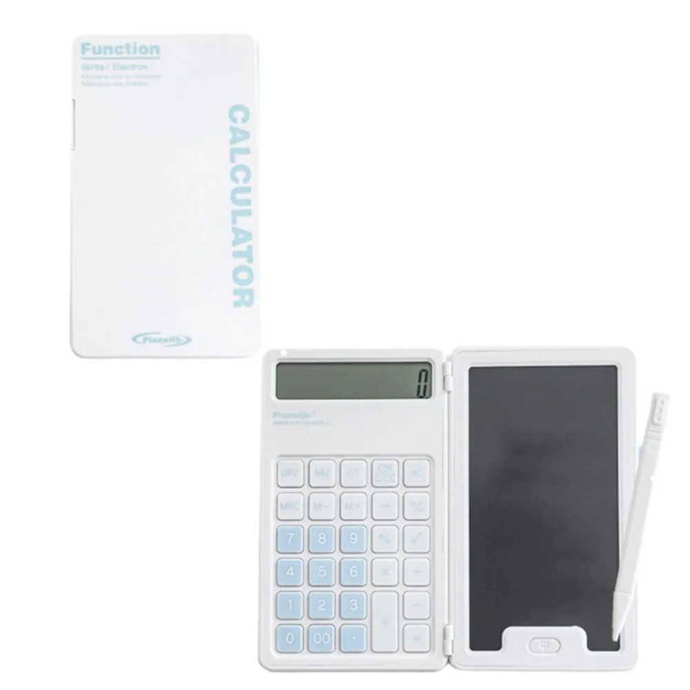 

Cute Foldable Calculator LCD Display Practical Mini Finance Calculator Portable with Writing Board Student Calculator Home Use