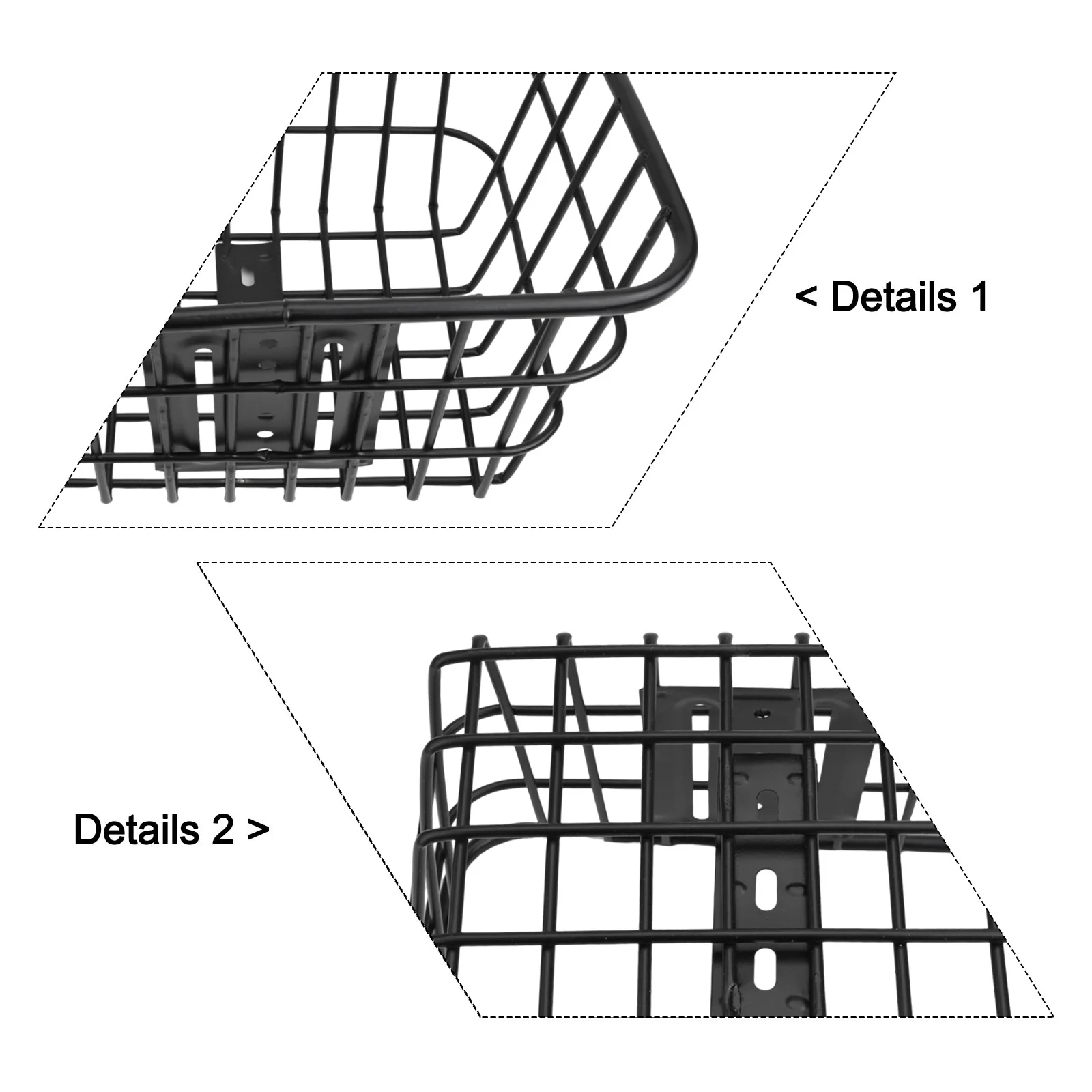 

Cargo Basket For Bicycles Electric Scooter Portable Shopping Basket Black Iron Pipe Basket Robust Iron Construction