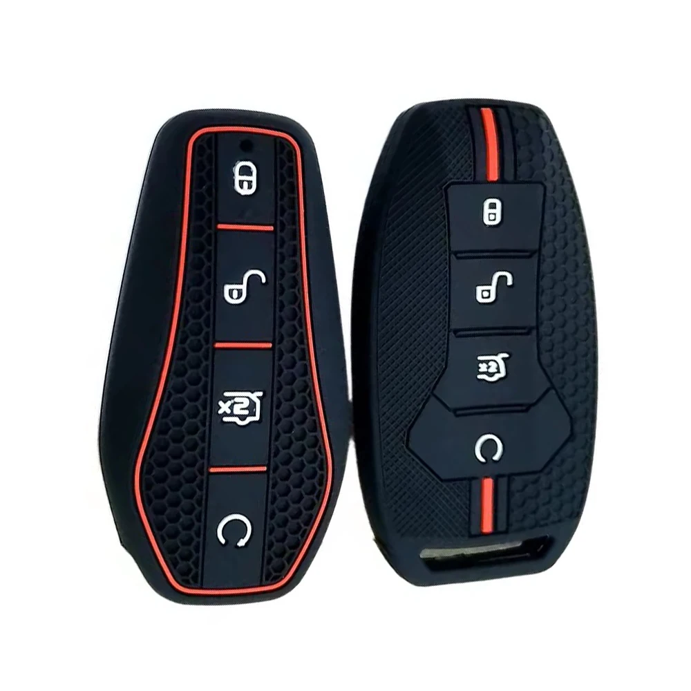 

1Pc 4 Buttons Silicone Car Key Case Cover Fit for BYD Han Ev Tang Dm/Qin PLUS/Song Pro/MAX/Yuan Dolphin E2 Car Interior Decor