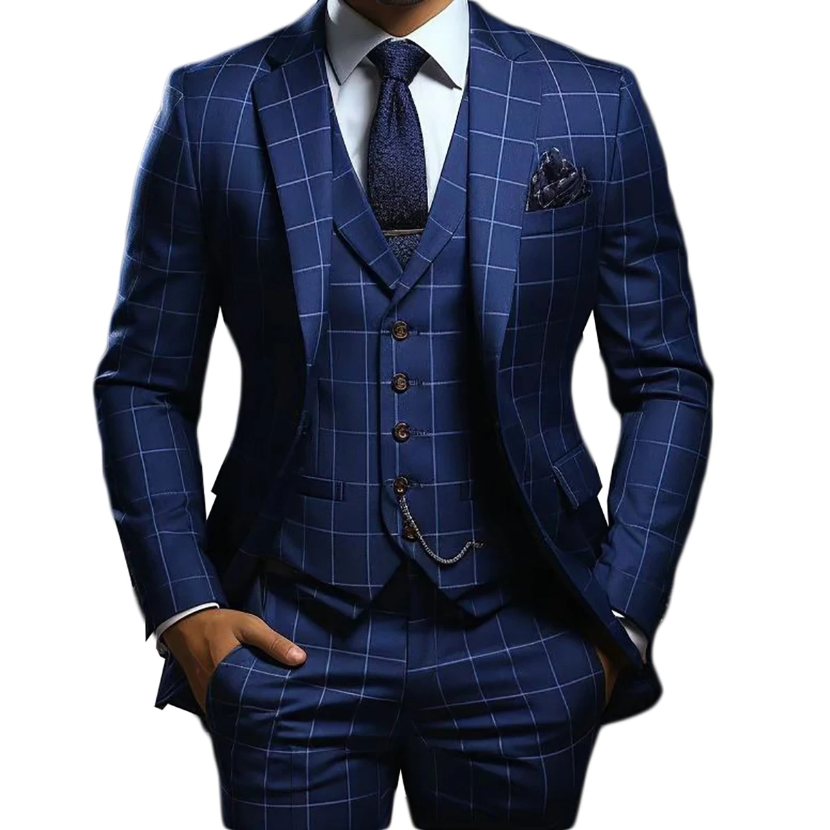 Algodão clássico terno de negócios dos homens, Slim Fit, tamanho personalizado, Tailor-Made, Casamento, Noivo, Formal, tamanho ocasiões, novo, 3 pcs