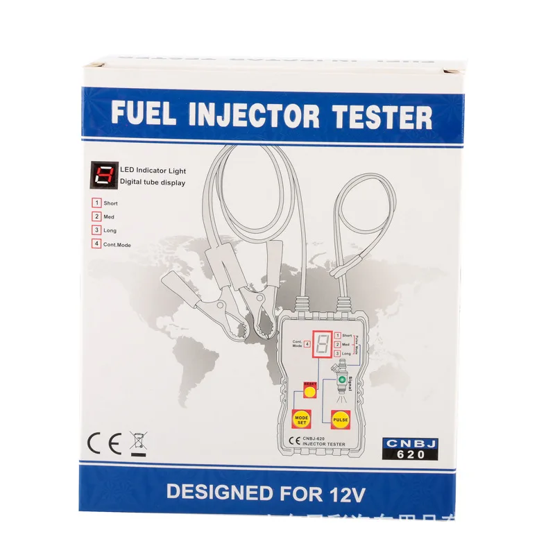 Car Fuel Injector Tester 4 Pluse Modes Automotive Gasoline Injector Flush Cleaner Vehicle Fuel Pressure System Testing Tool Kit