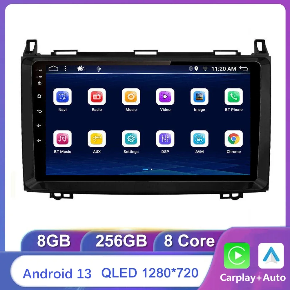 

Автомобильная магнитола Carplay Android 13 для Mercedes Benz B-Class B Class Viano Vito B200 2005-2016 мультимедийный видеоплеер 2Din Стерео DVD