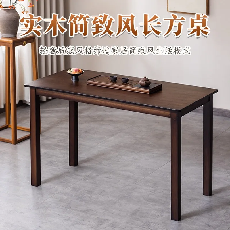 Rectangle solid wood table household small apartment living room dining table modern simple student study writing
