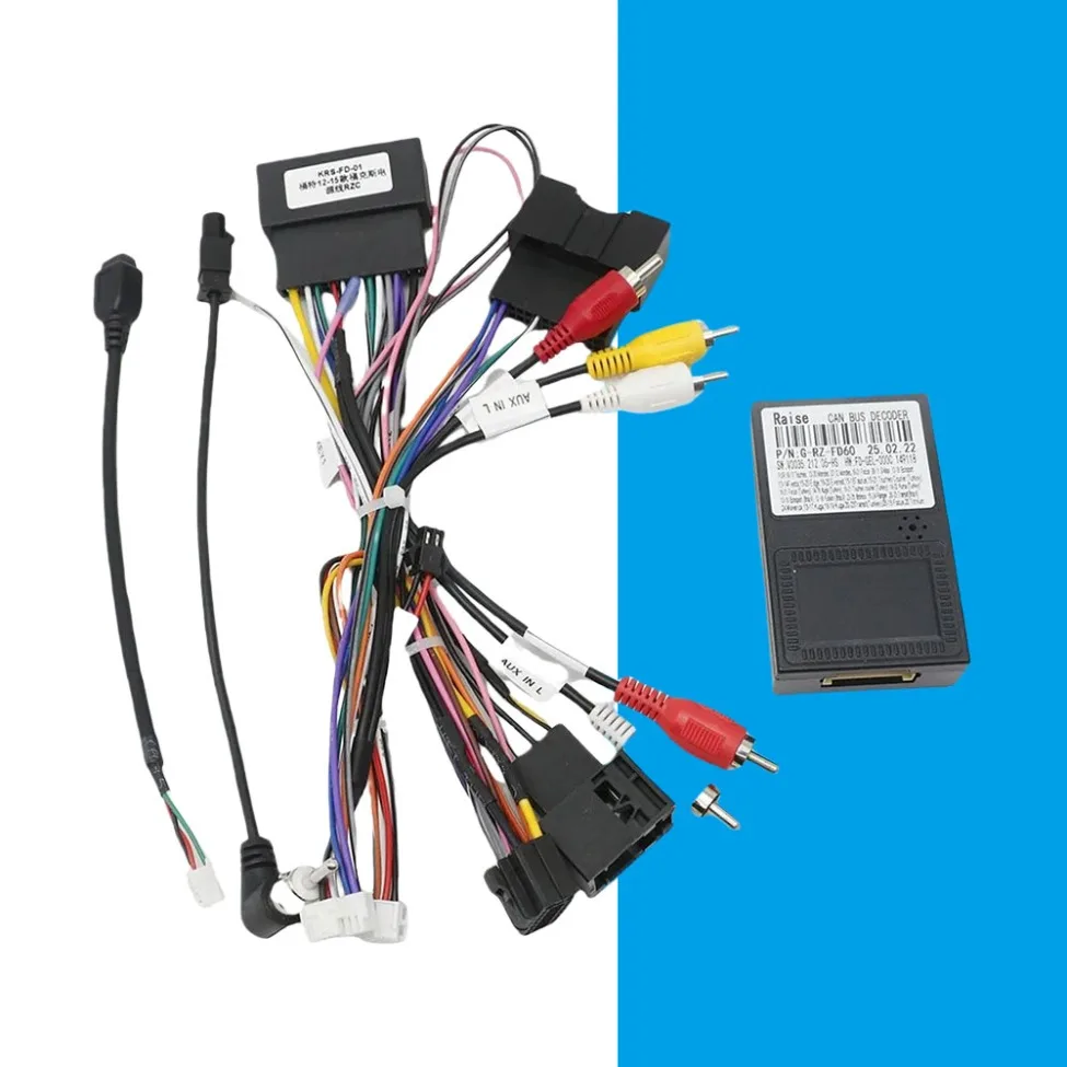16 Pin Harness CANBUS Decoder Box RZ-10/RZ-FD10/RZ-FD60 for Ford Focus 2011-2019 Fiesta Edge Explore Android RADIO Sync