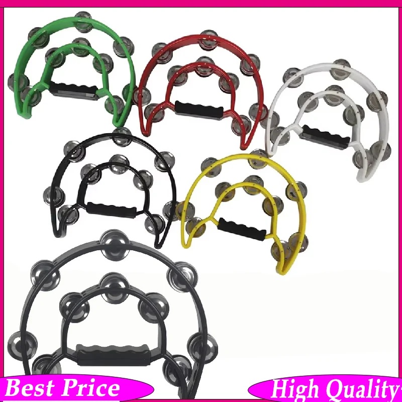 

Double Hand Rattle Percussion Instrument Tambourine Double Row Cymbals for Musical Educational Gifts