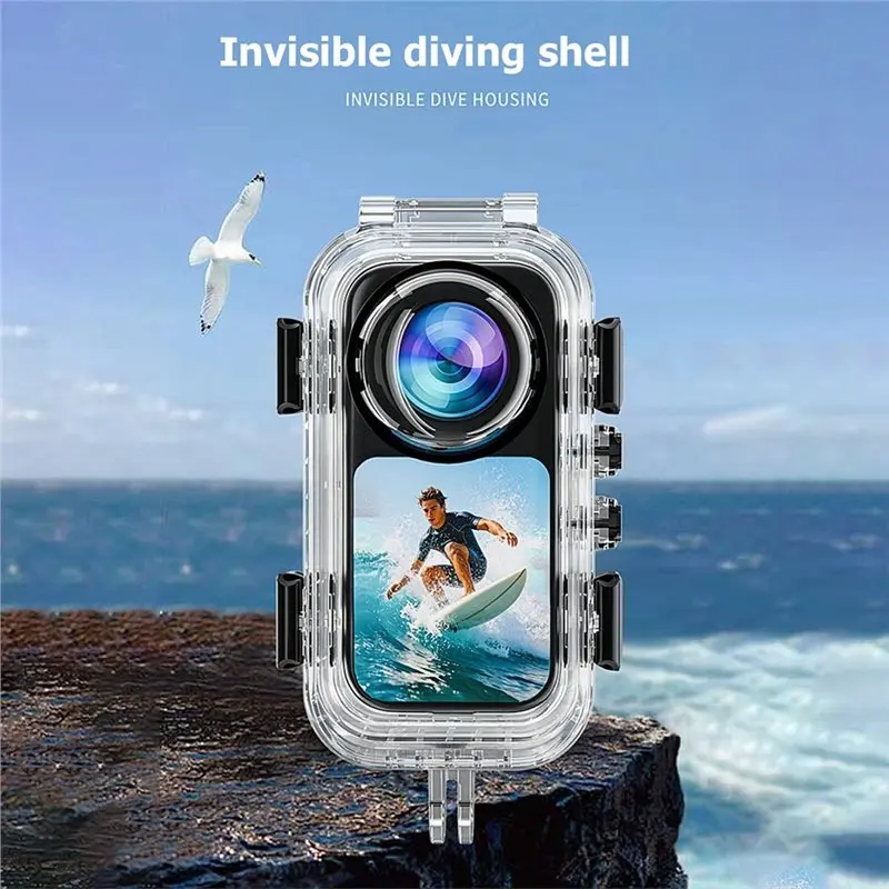 DTB7 Waterproof Case for X6, Invisible Protective Diving Housing Shell, 60 Meters Underwater, Optical Tempered Glass Lens,