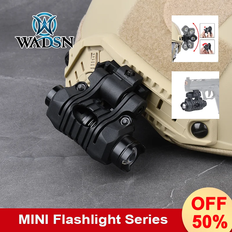 WADSN tactics mini Flashlight Pistol Gun Strobe LED Light Fit 20mm Rail Airsoft Hanging Hunting mini Flashlight ﻿