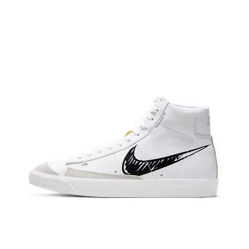 

Nike Blazer Unisex Style White Red Snug Classic American Graffiti Wear-Resisting Nonslip Low-top Board Shoes