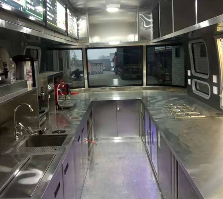 Airstream Food Trailer Coffee Bar Truck Mobile Kitchen Catering Equipment Ice Cream Bubble Tea Hot Dog Snack Cart with CE