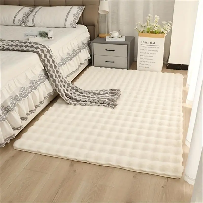 1pcs Elegant Imitation Rabbit Hair Bubble Velvet Rugs Soft Comfortable Home Decoration Carpets Non-slip Plush Mat