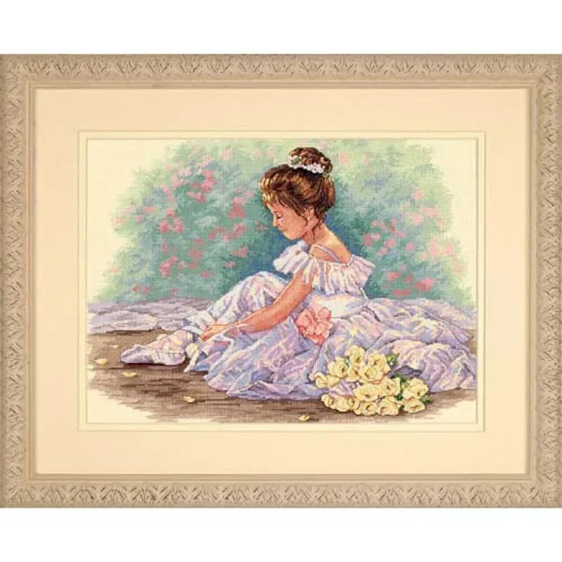 Amishop Gold Collection Dim 35245 Counted Cross Stitch Kit Sweet Ballerina Ballet Dancer Dancing