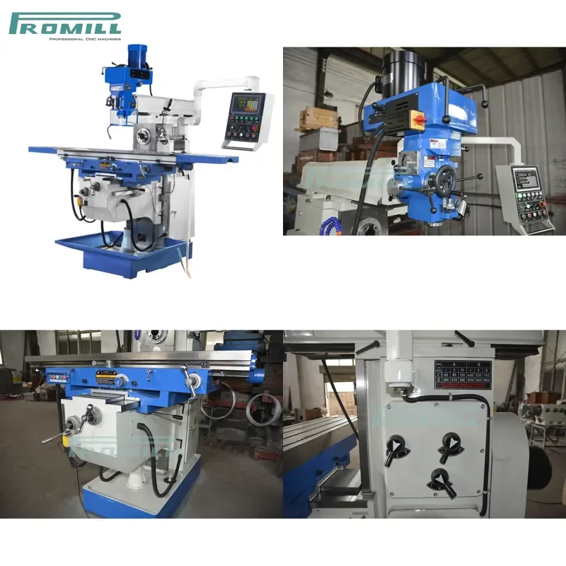 HCY Features Turret Milling Machine XL6336 Servo for Metal Working Milling Machine with 90°Head Swivel