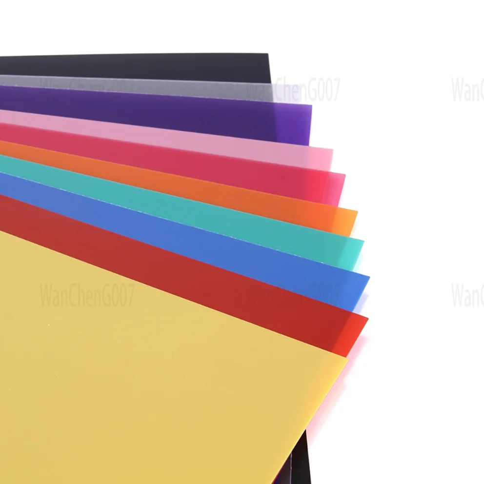 Polycarbonate PC PET PP Frosted Plastic Thin Board, Vivid Colors, Semi Transparent, Colorful Sheet, 210x297mm, 2 Pcs, 5Pcs