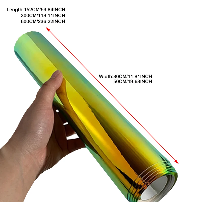 30CMx1.52M Colorful Electroplated Black Green Film Holographic Sticker Bubble-free Rainbow Chameleon Sticker For BWM 320i/f10
