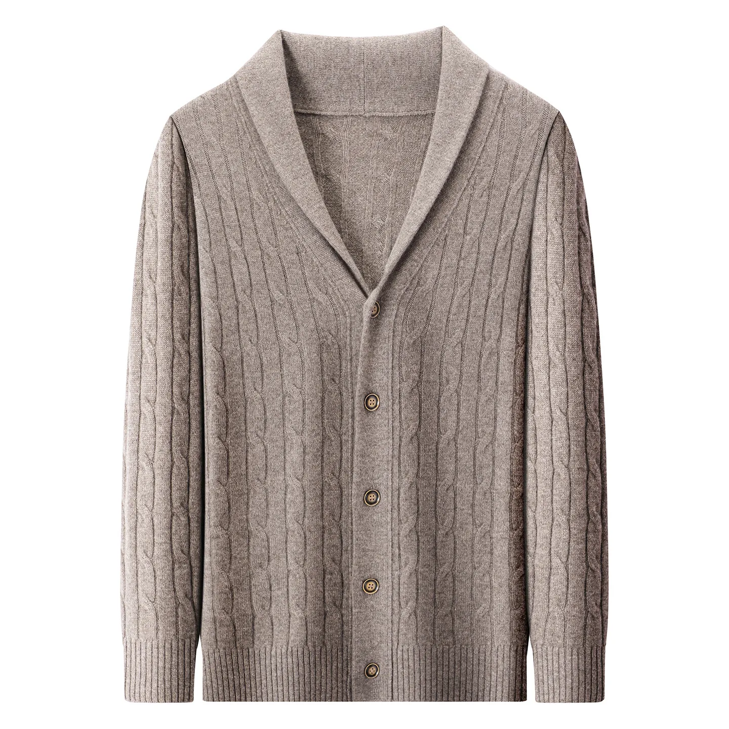 Autunno e inverno nuovo maglione di cashmere da uomo colletto oliva fibbia fiori intrecciati cappotto di cashmere spesso maglione caldo allentato.