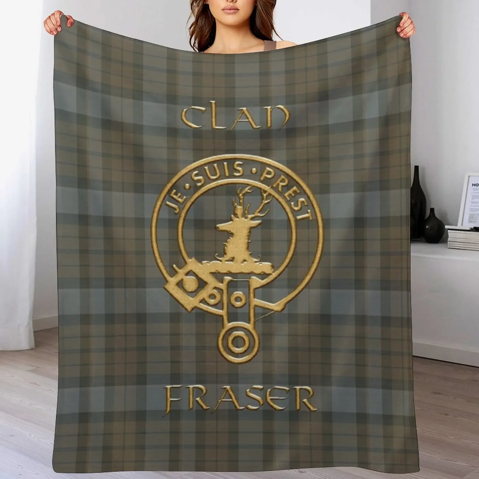 Shield Clan Fraser - Je Suis Prest Throw Blanket Breathable Lightweight Blanket…