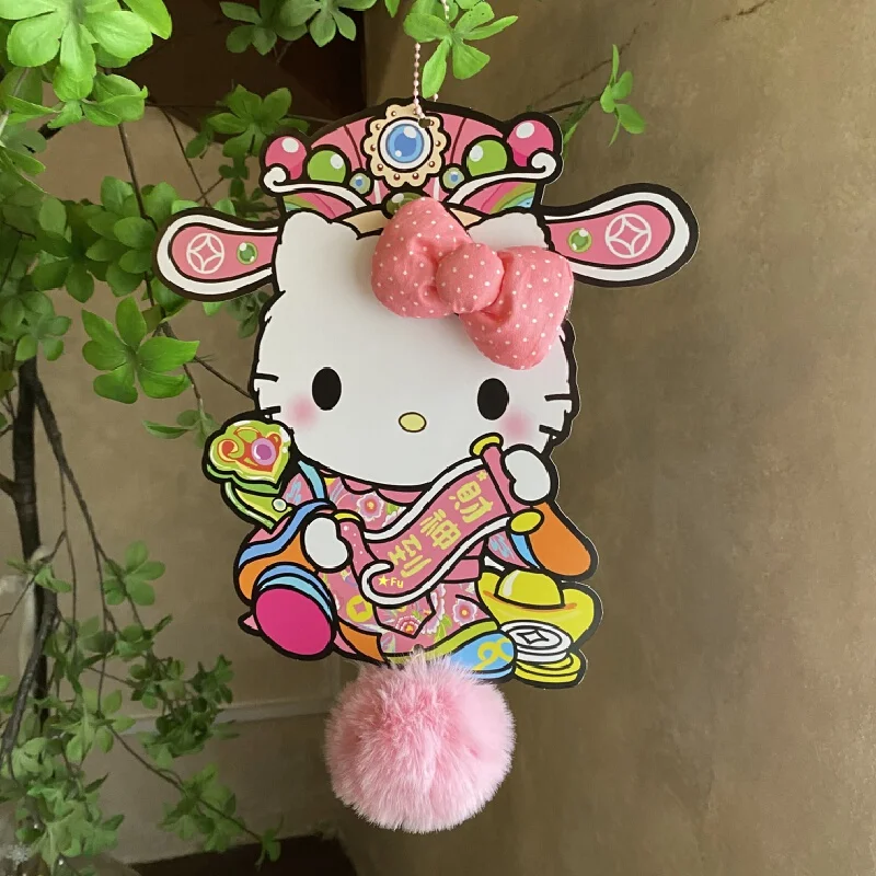 2024 New Kawaii Sanrio 3d Hellokitty God Of Wealth Wall Decoration Cute Pendant Decoration New Year Christmas Gift Toy