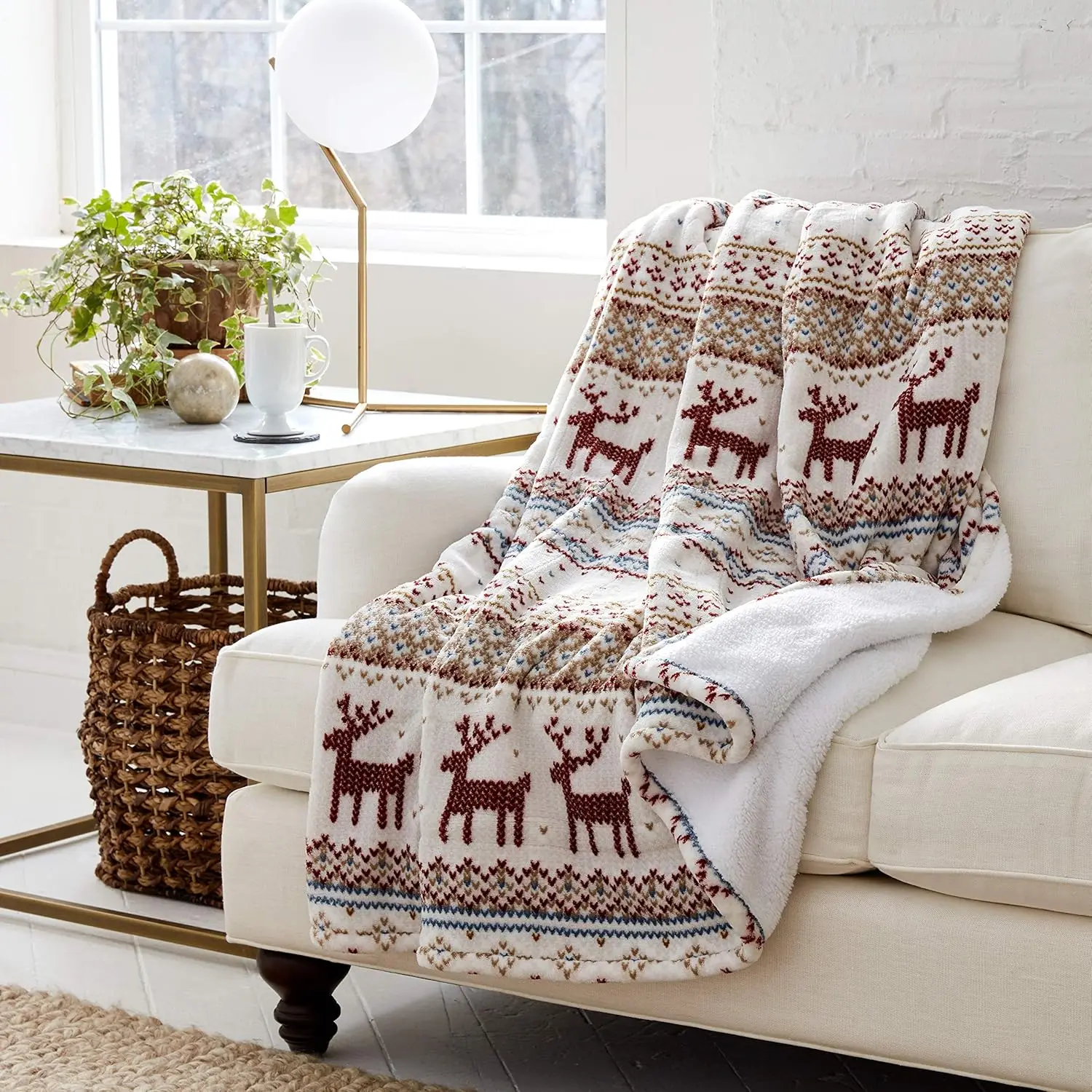 

Двустороннее электрическое одеяло из шерпы с подогревом — ультрамягкий полиэстер, можно стирать в машине