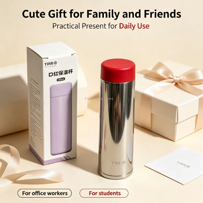 316 Stainless Steel Compact Thermos Cup 180ML Large Capacity Insulated Bottles Drinkware Light Thermos Water Bottle Outdoor
