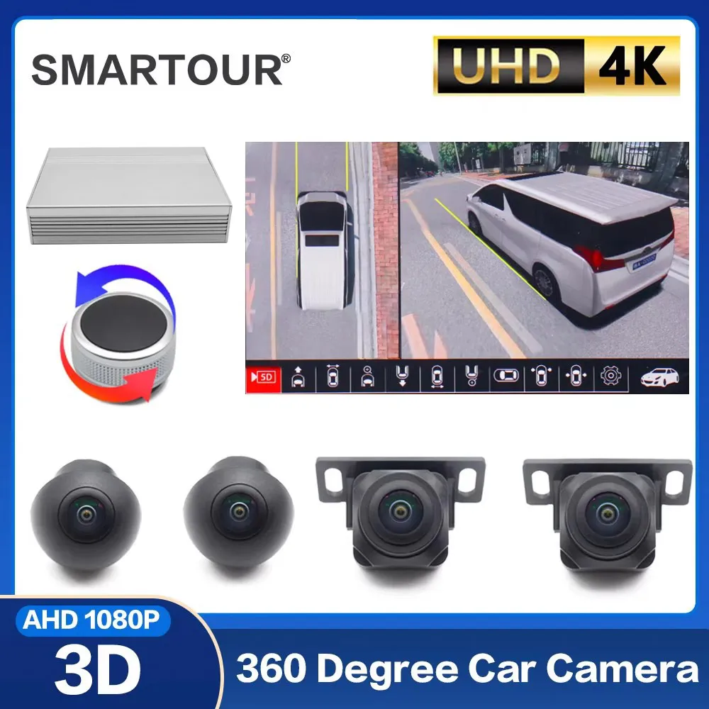 Smartour AHD 4K 1080P 3D 360 Degree Bird View System Cameras Car Parking Surround View Video 4CH Recorder DVR UHD For Alpha